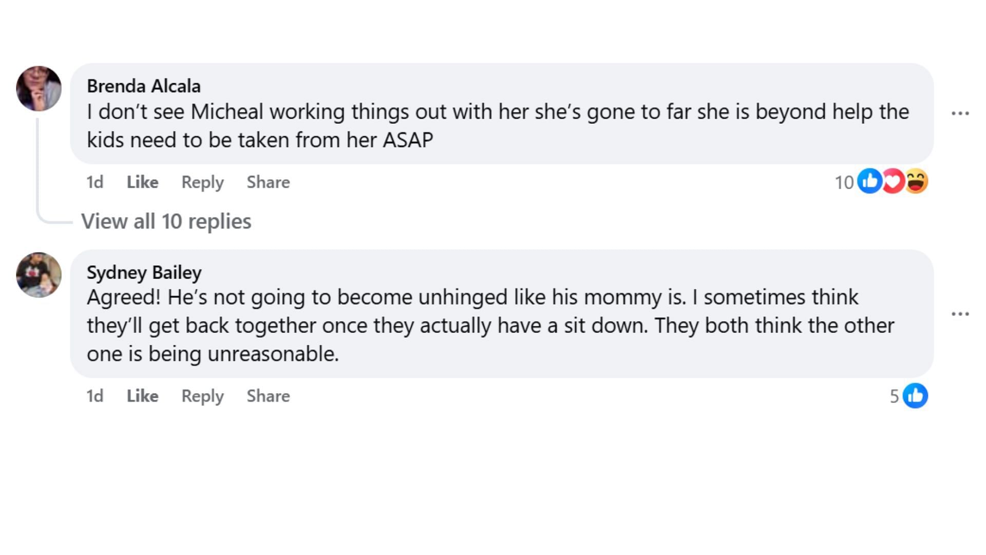 Comments by fans on the post (Image via Facebook/@Allie Cerda)